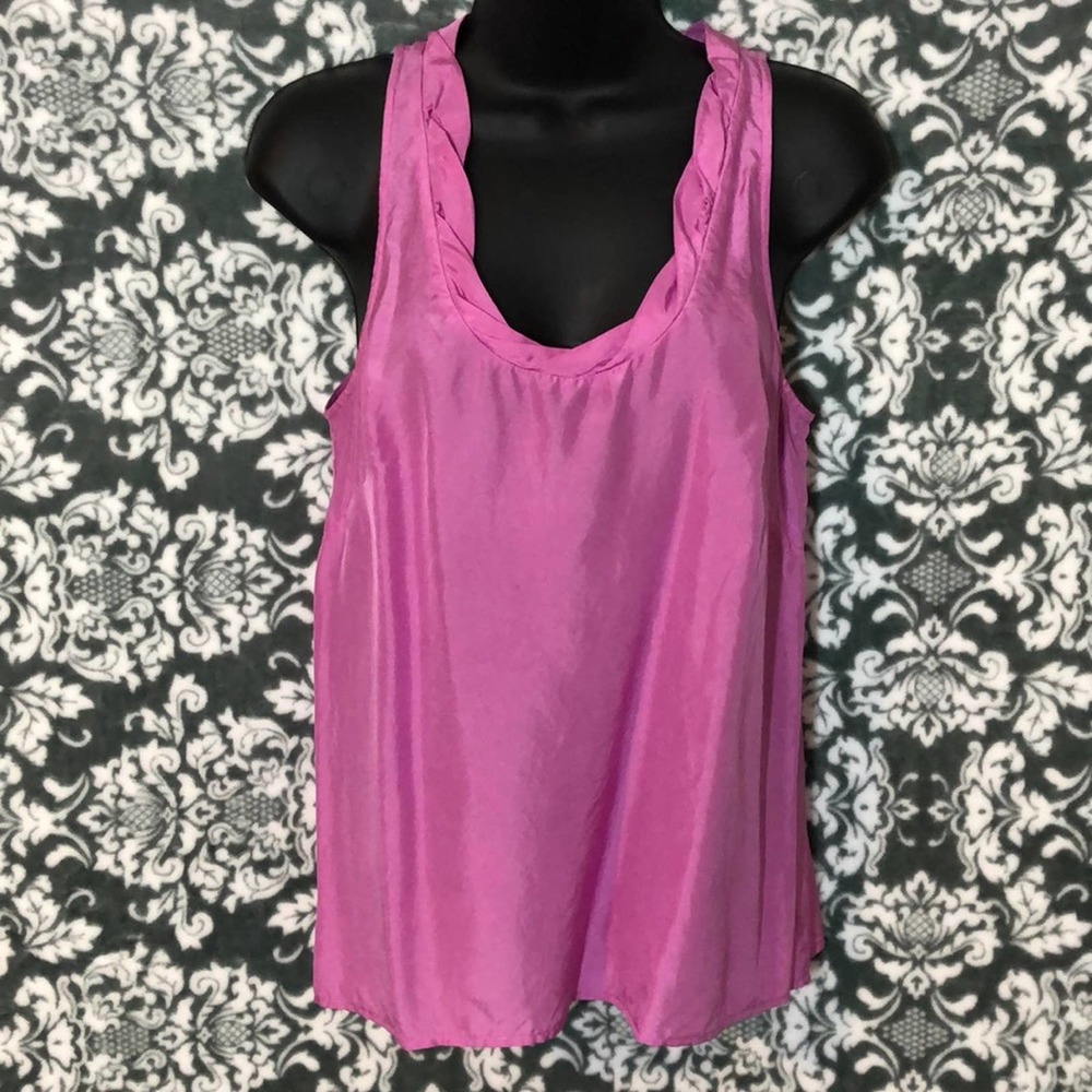 J Crew 100% Silk Pink Sleeveless Blouse Size 0
